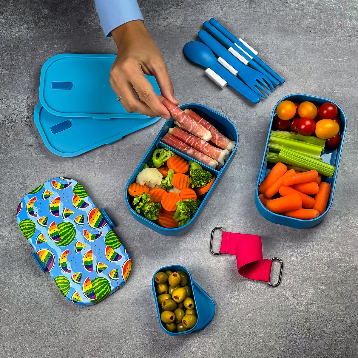  Lunch Box Kids, Bento Box, 1350ML Bento Lunch Box for